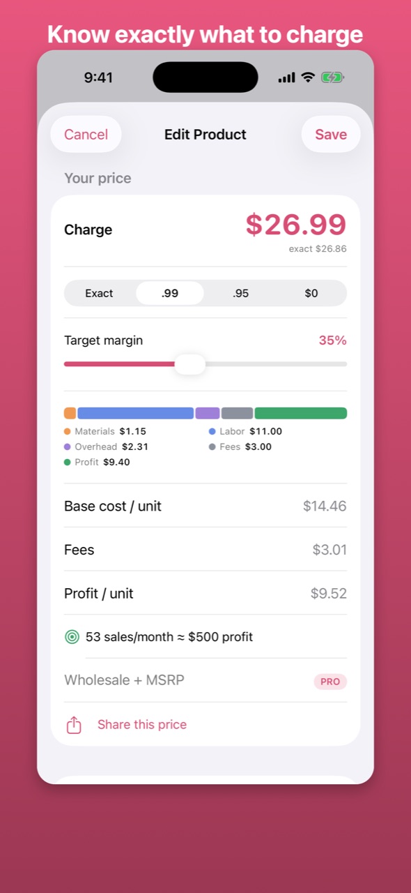 CraftPrice — screenshot