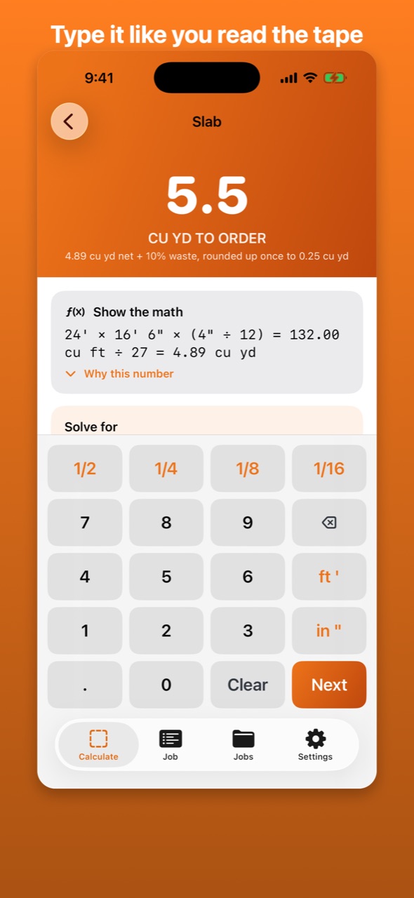 PourCalc — screenshot