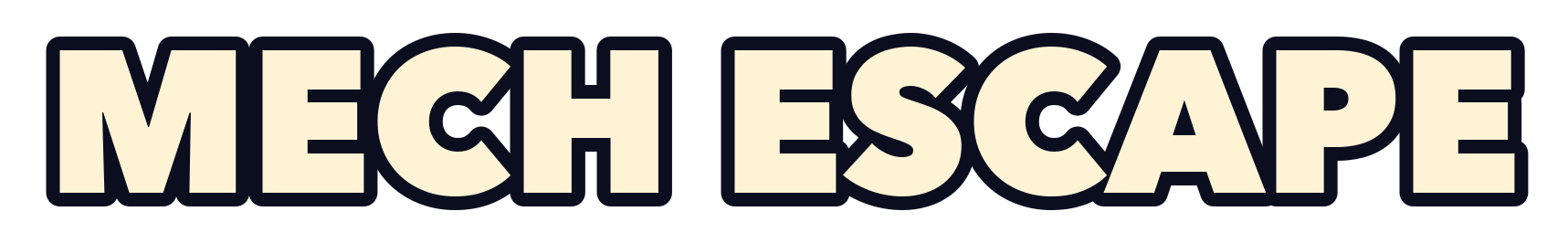 Mech Escape logo in cream, for dark backgrounds